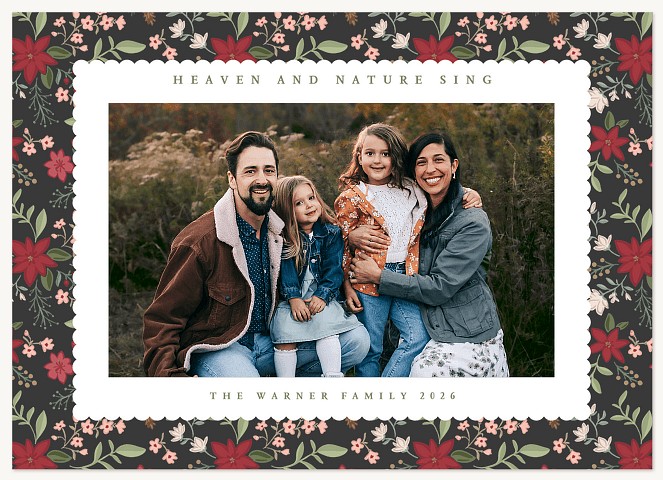 Floral Pattern Personalized Holiday Cards