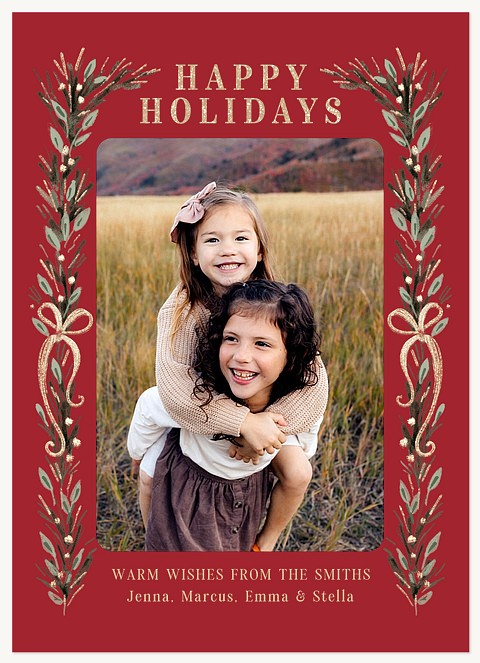 Evergreen Luxe Raised Gloss Holiday Cards