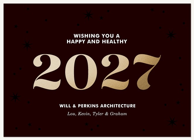 New Year Glam Business Holiday Cards