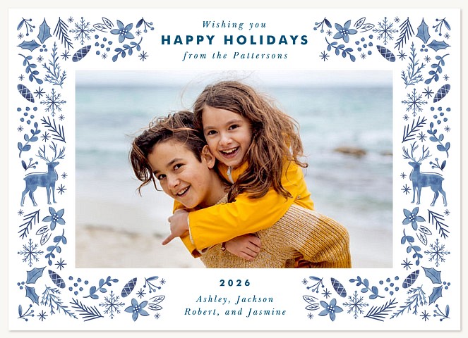 Winter Motif Personalized Holiday Cards
