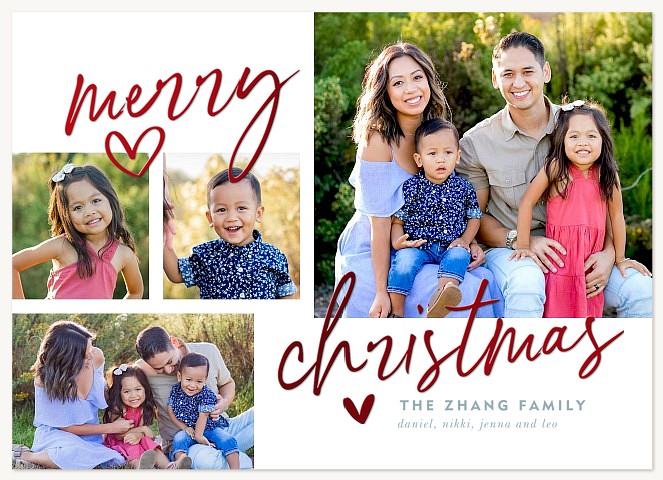 Contemporary Hearts Personalized Holiday Cards