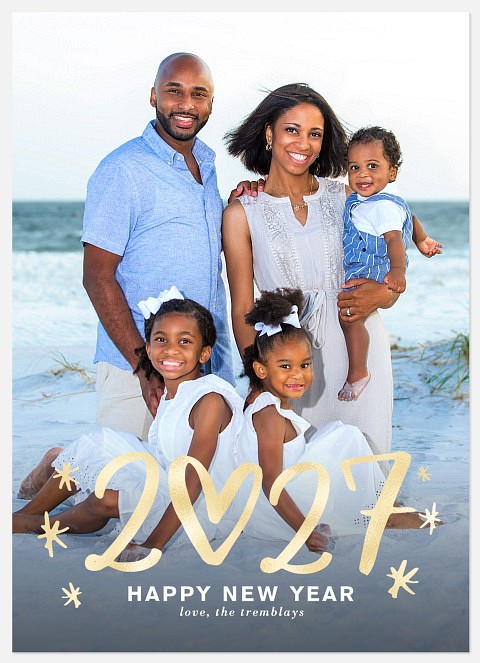 New Year Doodles Holiday Photo Cards