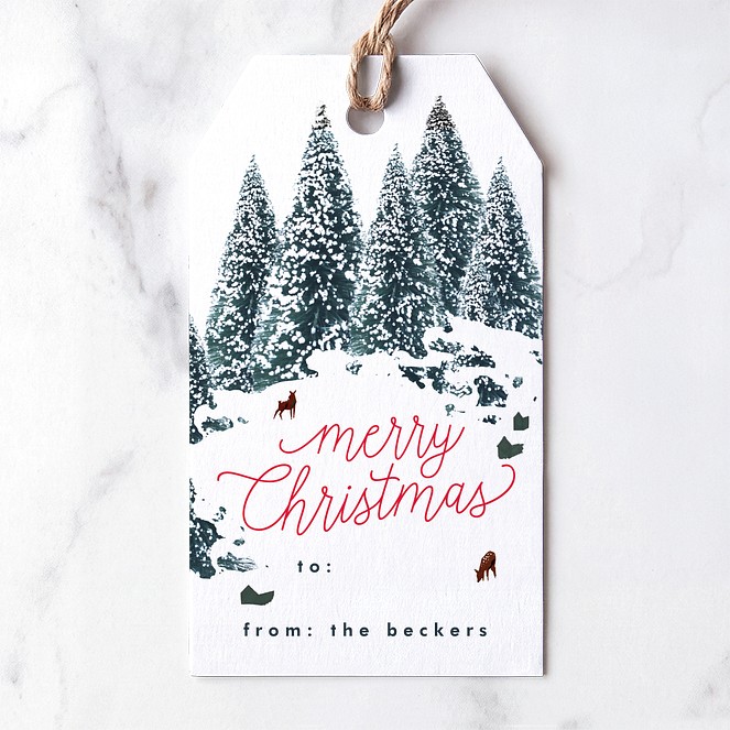 Frosted Forrest Custom Gift Tags