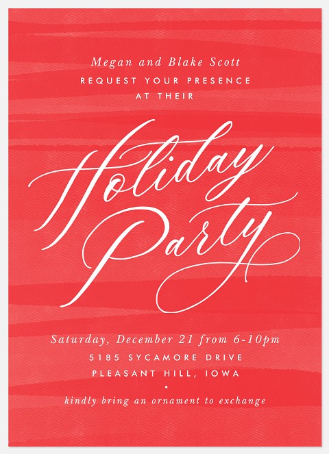 Subtle Stripe Holiday Party Invitations