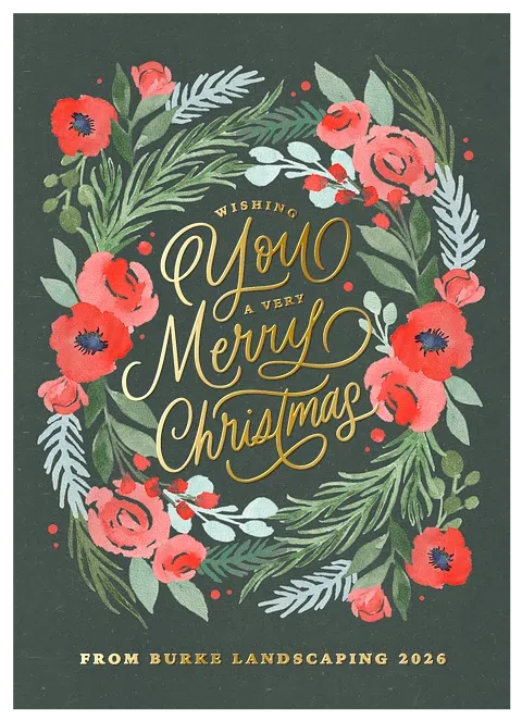 Painted Wreath Business Holiday Cards
