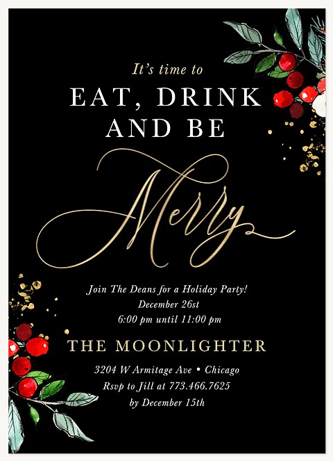 Merry Good Time Holiday Party Invitations
