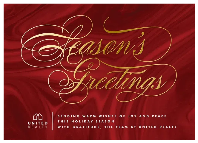 Glam Calligraphy Business Holiday Cards
