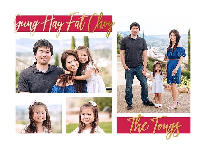 Prosperous Grid Chinese New Year Cards