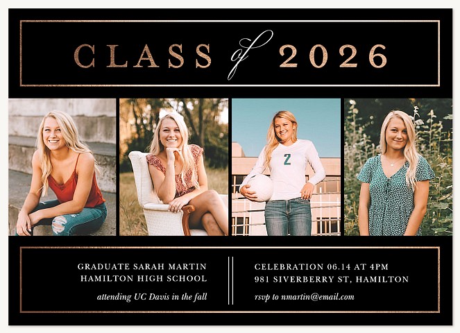 Bronze Elegance Graduation Cards