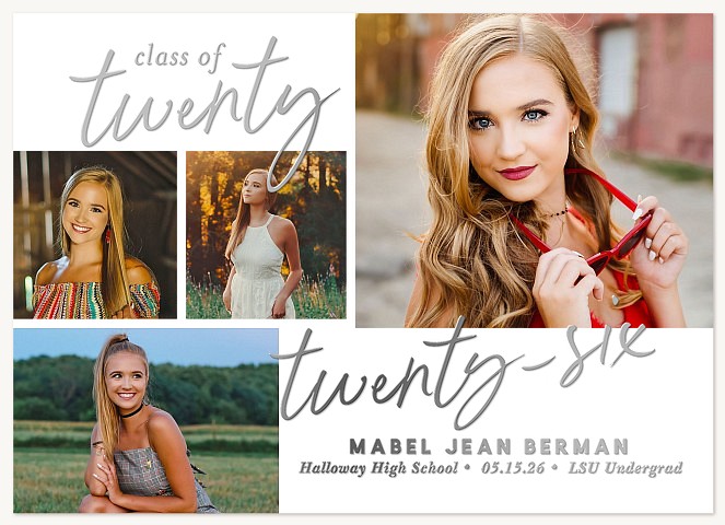 Lustrous Script Graduation Cards