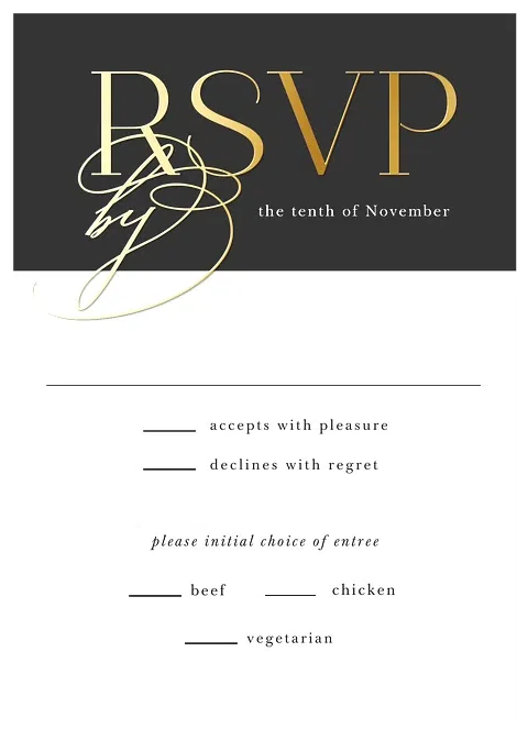 For Eternity Wedding RSVP Cards