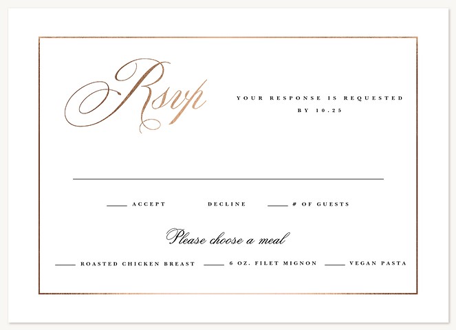 Simply Refined Wedding RSVP Cards