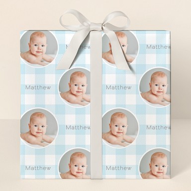 Pink Plaid Photo Wrapping Paper