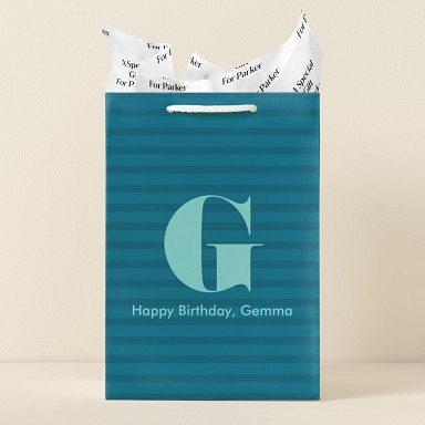 Striped Monogram Gift Bag