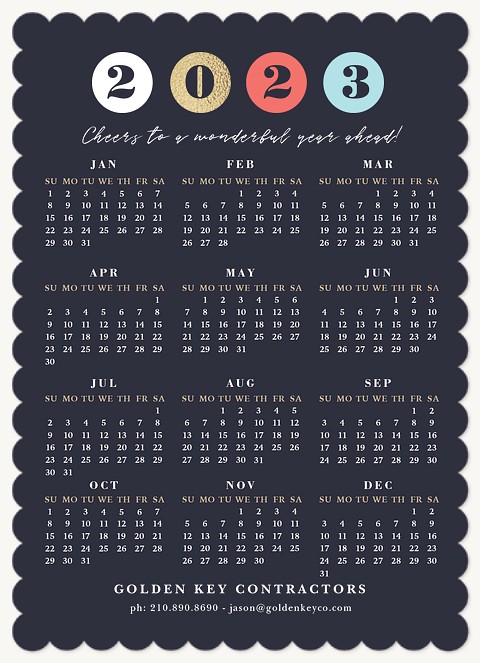 Festive Calendar Business Holiday Cards