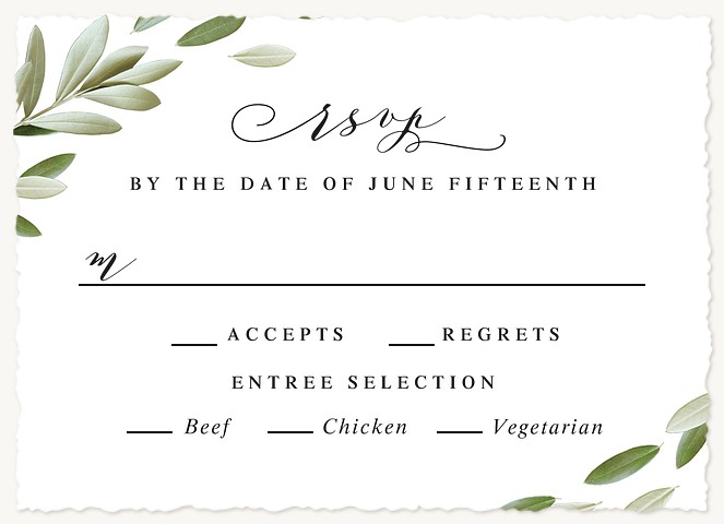 Simple Greenery | Wedding RSVP Cards