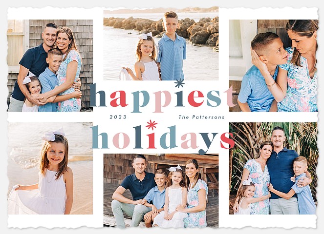 Peppermint Grid Holiday Photo Cards