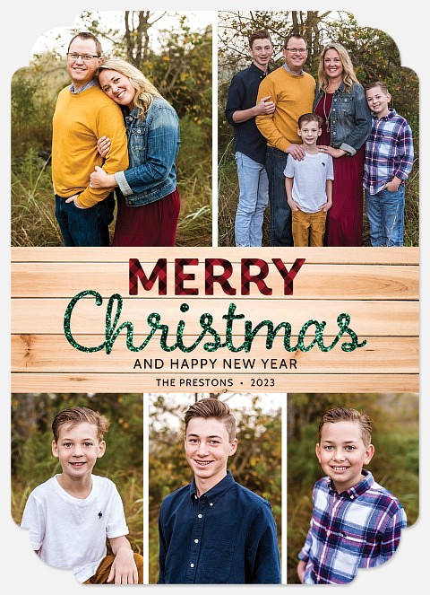 Woodland Shimmer Holiday Photo Cards