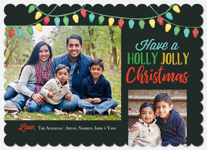 Holly Jolly Christmas Holiday Photo Cards