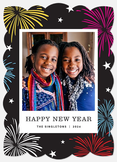 Dazzling Fireworks Holiday Photo Cards