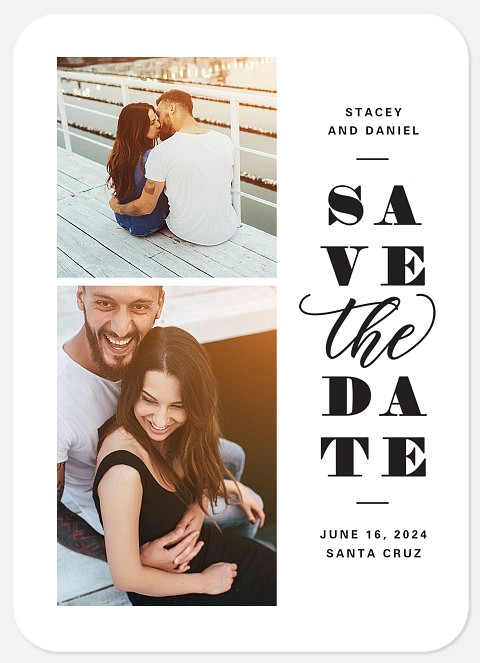 Stacked Details Save the Date Photo Cards