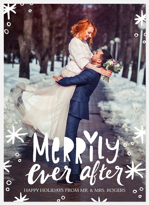 Merried Snowflakes Holiday Photo Cards