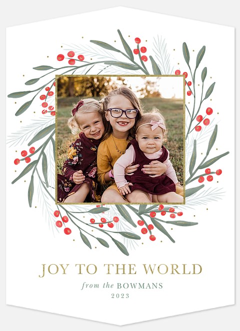Precious Wreath Holiday Photo Cards