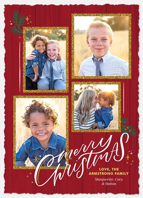 Barnyard Glitter Holiday Photo Cards