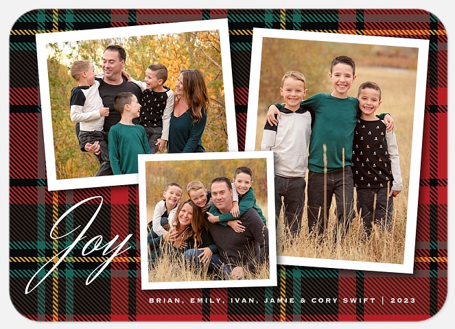 Joyous Tartan Holiday Photo Cards
