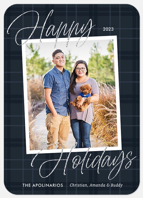 Glittered Overlay Holiday Photo Cards