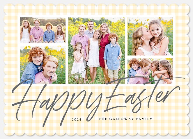 Spring Gingham Easter Photo Cards