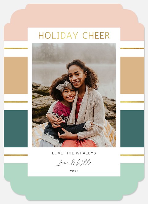 Luxe Stripes Holiday Photo Cards
