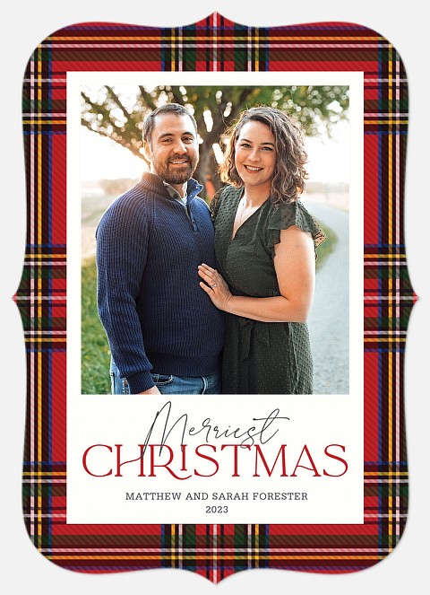 Flannel Frame Holiday Photo Cards