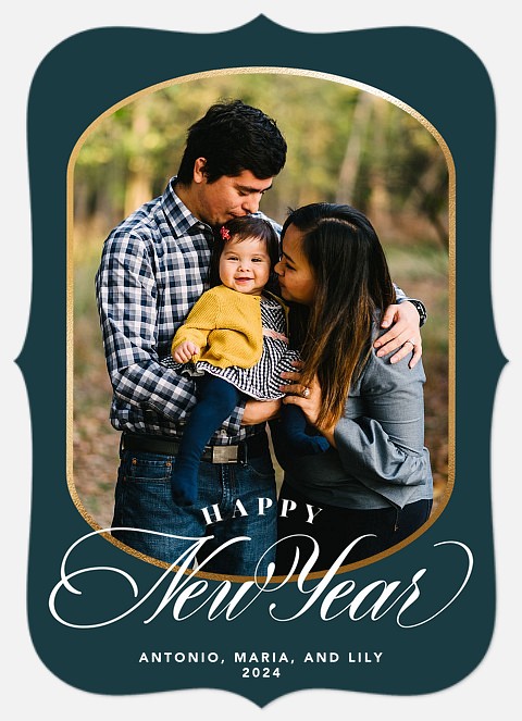 Rounded Frame Holiday Photo Cards