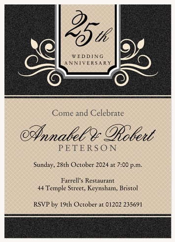 Classic Anniversary Wedding Anniversary Invitations
