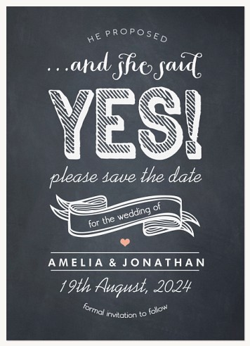 Chalkboard News Save the Date Cards
