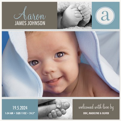 Sky Blue Love Baby Announcements