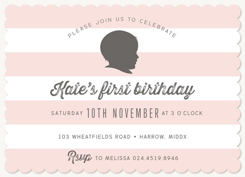 Sweet Stripes Kids Birthday Invitations