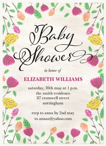 Bright Floral Baby Shower Invites 