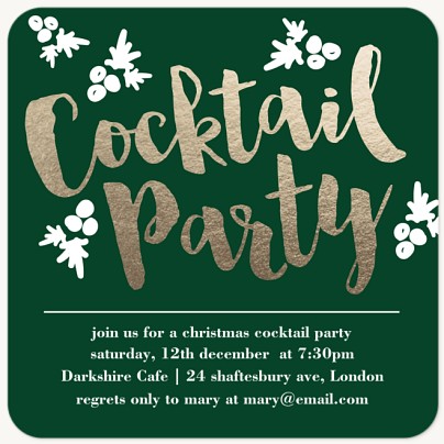 Evergreen Cocktails Holiday Party Invitations