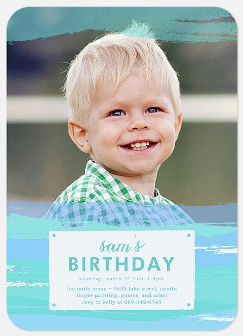 Brushed Delight Boy Birthday Invitations