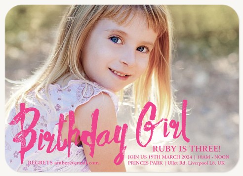 Birthday Girl Kids Birthday Invitations