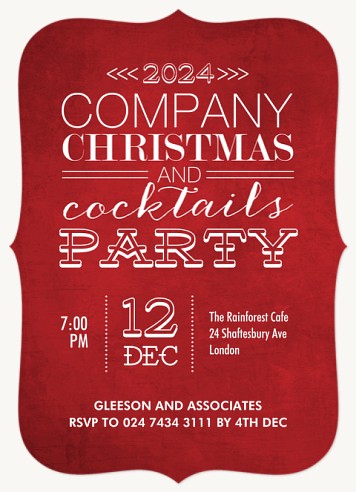 Office Merriment  Holiday Party Invitations
