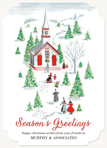 Merry Village Christmas Cards for Business