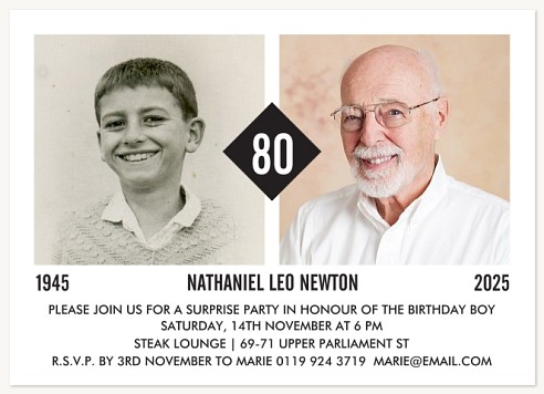 Diamond Emblem Adult Birthday Party Invitations