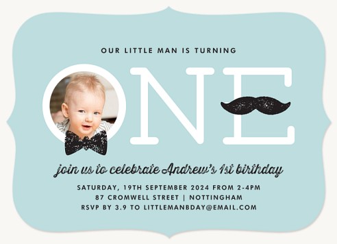 Dapper Gentleman Kids Birthday Invitations