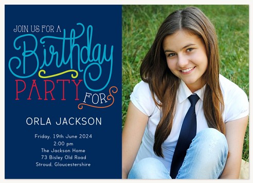 Festive Type Kids Birthday Invitations
