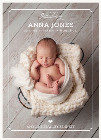 Modern Frame Baby Announcements
