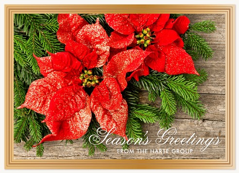 Glittering Poinsettia  Christmas Cards for Business