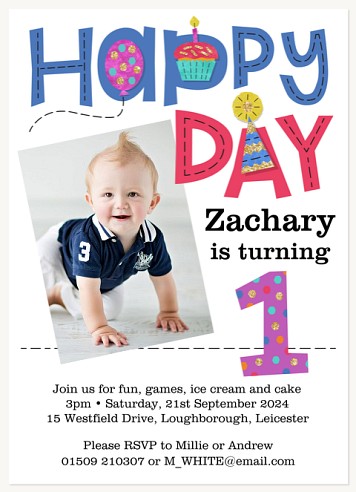 Birthday Patch Kids Birthday Invitations